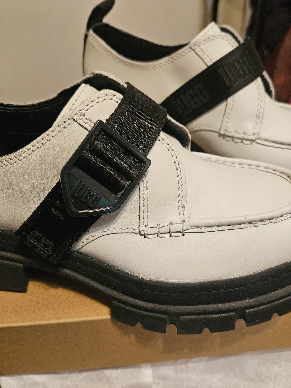 UGG Women's White Black Platform Oxford Shoe